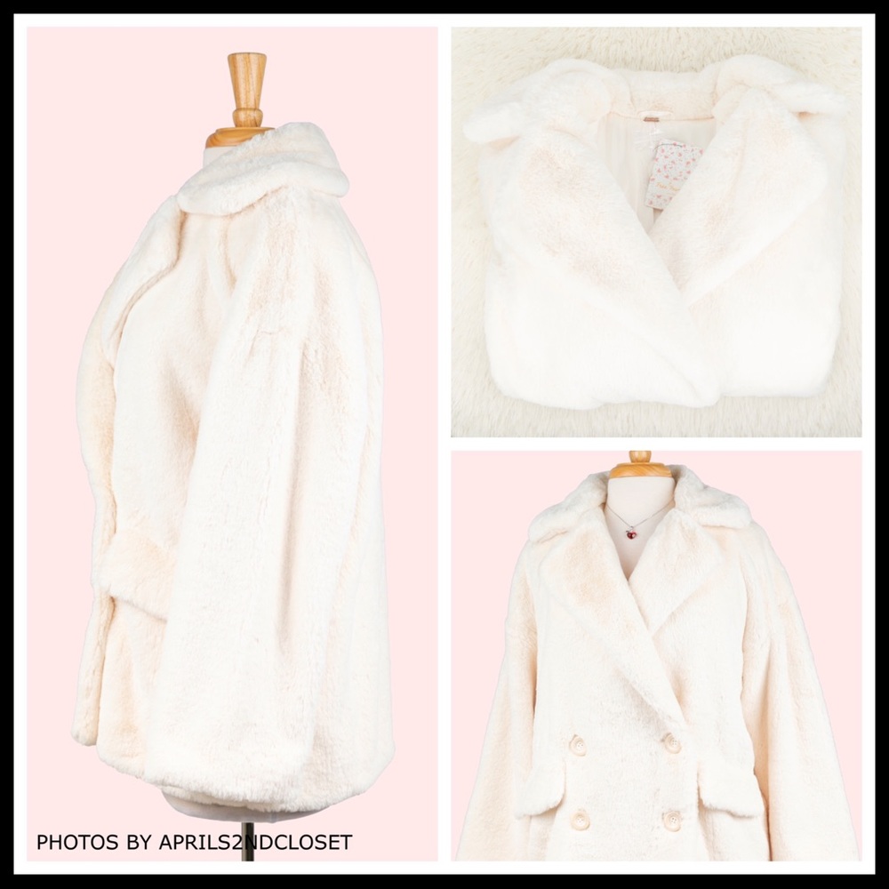 FREE PEOPLE JACKET TEDDY COAT FAUX FUR JACKET A2C - Picture 4 of 16